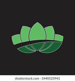 Logo de hoja cortada, en color verde