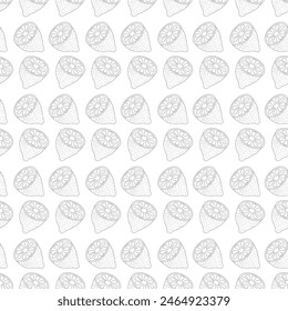 Cut lemon doodle style. Seamless pattern. 