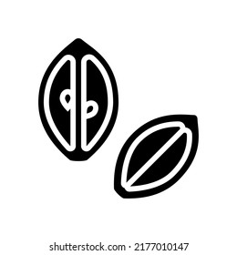 cut lemon glyph icon vector. cut lemon sign. isolated contour symbol black illustration