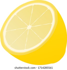 Cut Lemon Isolated Vector Illustration Stock Vector (Royalty Free ...