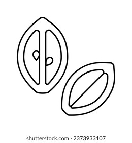 cut lemon line icon vector. cut lemon sign. isolated contour symbol black illustration