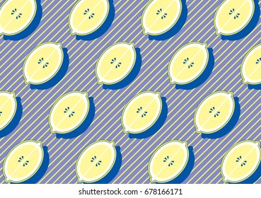 cut lemon pattern background vector/illustration