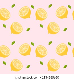Cut Lemon Pink Pattern Background Vector Image
