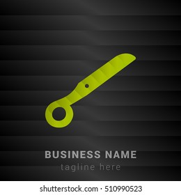 Cut Lime Green and Black silk fashion premium icon / Logo