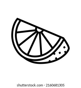 cut lime line icon vector. cut lime sign. isolated contour symbol black illustration