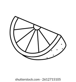 cut lime line icon vector. cut lime sign. isolated contour symbol black illustration
