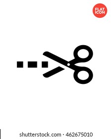 Cut line Icon Flat Style Isolated Vector Illustration