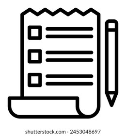 Cut List Vector Line Icon Design