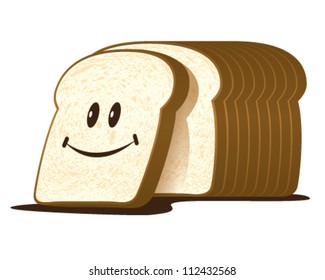 The cut loaf of bread isolated on white, vector
