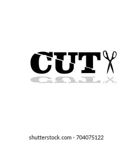 Cut Logo Vector Template Design