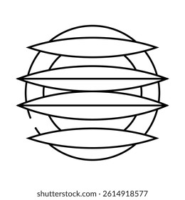 cut mango on plate line icon vector. cut mango on plate sign. isolated contour symbol black illustration