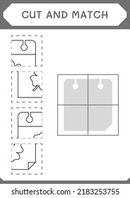 Cut and match parts of Calender, game for children. Vector illustration, printable worksheet