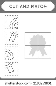 Cut and match parts of Clover badge, game for children. Vector illustration, printable worksheet