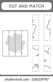 Cut and match parts of Clover, game for children. Vector illustration, printable worksheet
