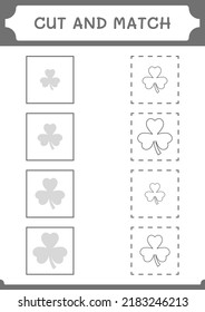 Cut and match parts of Clover, game for children. Vector illustration, printable worksheet