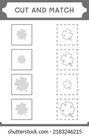 Cut and match parts of Clover, game for children. Vector illustration, printable worksheet