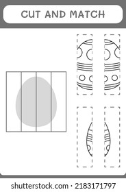 Cut and match parts of Easter egg, game for children. Vector illustration, printable worksheet