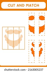 Cut and match parts of Leprechaun beard, game for children. Vector illustration, printable worksheet