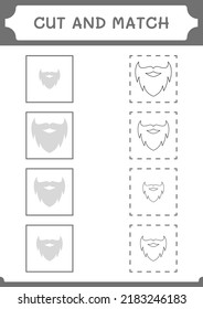 Cut and match parts of Leprechaun beard, game for children. Vector illustration, printable worksheet
