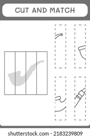 Cut and match parts of Smoking pipe, game for children. Vector illustration, printable worksheet