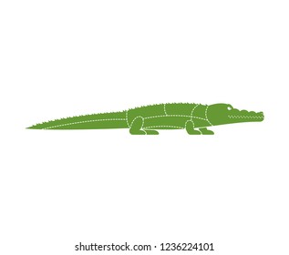 Cut of meat Crocodile. Alligator silhouette scheme lines of different parts meat. How to cut flesh croc. Poster Butchers diagram for meat stores. Barbecue and steaks, delicacy dishes.
