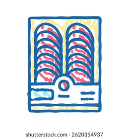 schneiden Fleisch Produkt Paket Doodle Symbol Skizze Vektor. Kennzeichnung der Fleischproduktverpackung. einzelne Symbolgrafik
