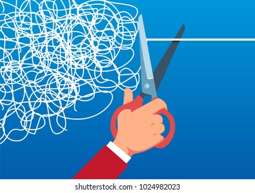 Cut the messy line with scissors