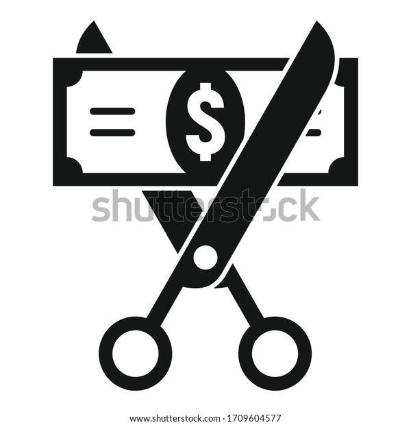 Cut money\
cash icon. Simple illustration of cut money cash vector icon for\
web design isolated on white\
background