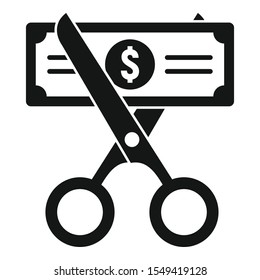 Cut Money Tax Icon. Simple Illustration Of Cut Money Tax Vector Icon For Web Design Isolated On White Background