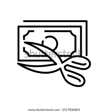 cut money thin outline icon vector design good for web or mobile app