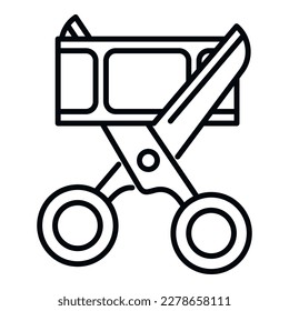 Cut movie icon outline vector. Montage film. Edit sound