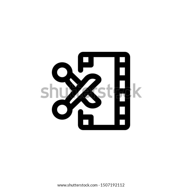 Cut the Movie Icon Outline\
Vector