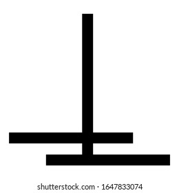 Cortar después de pegarse con la designación superpuesta en el símbolo de papel tapiz icono de color negro ilustración vectorial imagen de estilo plano