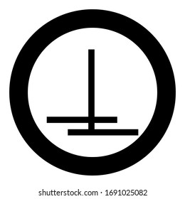 Cortar después de pegarse con la Denominación superpuesta en el icono de símbolo de papel tapiz en color negro circular ilustración vectorial estilo plano