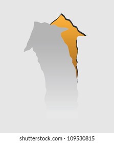 Cut off grey paper arrow, vector illustration