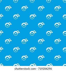 Cut off machine pattern repeat seamless in blue color for any design. Vector geometric illustration