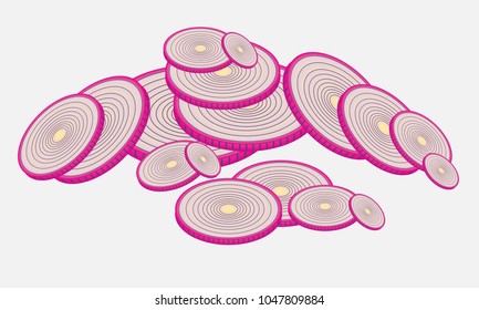 Cut onion rings.