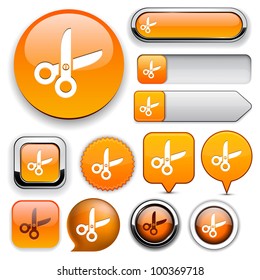 Cut orange design elements for website or app. Vector eps10.