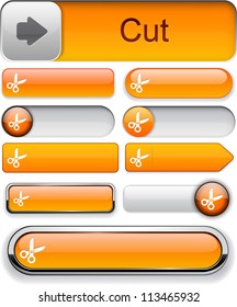 Cut orange design elements for website or app. Vector eps10.