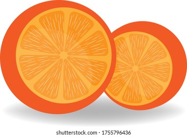 cortar naranjas en un patrón de fondo blanco