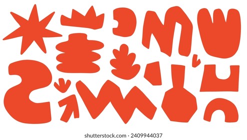 Ausschneiden Sie abstrakte Bromformen. Kollektion dekorativer Formulare Trendy greek Collage Grundelemente setzen Vektorgrafik. Grundzeichen der modernen Kunst. Modernes Design im zeitgenössischen Stil Vintage ästhetisch