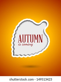 Cut out autumn leaf frame with shadow
