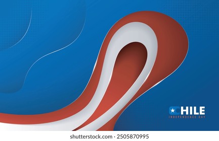 cut out background of red blue and white design dominated by blue. Chile background design. Good template for chile national day campaign