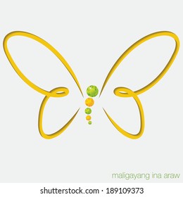 Cut out butterfly card with gems in vector format.