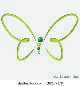 Cut out butterfly card with gems in vector format.