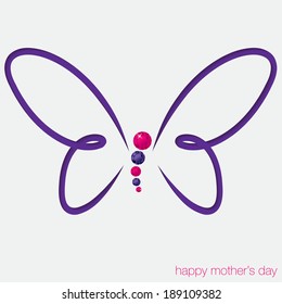 Cut out butterfly card with gems in vector format.