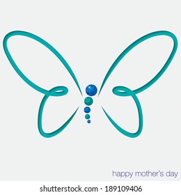 Cut out butterfly card with gems in vector format.