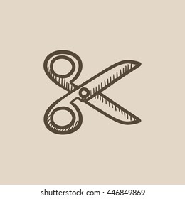 Cut out button vector sketch icon isolated on background. Hand drawn Cut out button icon. Cut out button sketch icon for infographic, website or app.