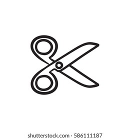 Cut out button vector sketch icon isolated on background. Hand drawn Cut out button icon. Cut out button sketch icon for infographic, website or app.