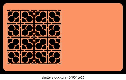 Cut out cards with lace pattern. Modern geometric card for laser cutting. Vector illustration.